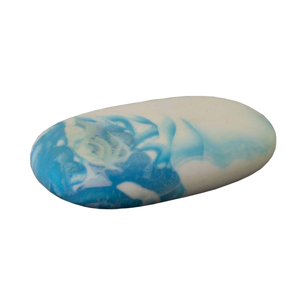'Wave' Blue and White Plastic Eraser