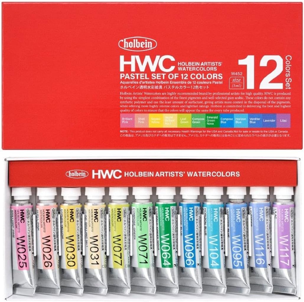 Holbein Pastel Watercolour Set - 12 x 5ml