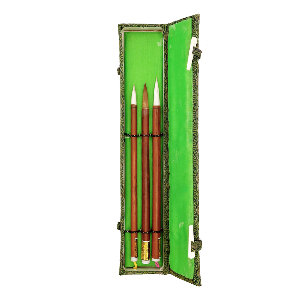 Goat & Sable Hair Bamboo Brushess - Set Of 3