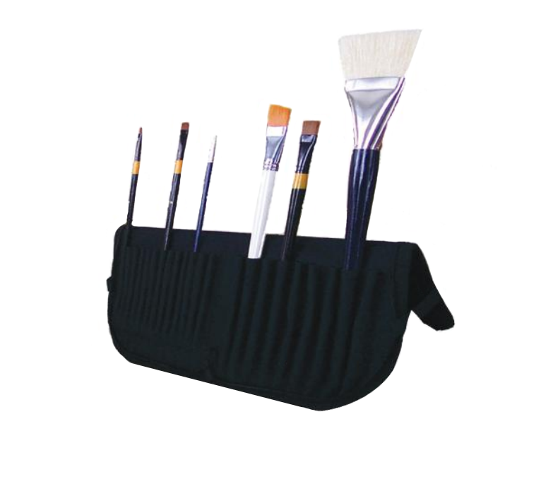 Foldable Brush Display & Case With Velcro Closure For Long Handle Brushes - 24 Slots