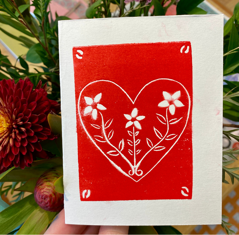Linocut Valentines