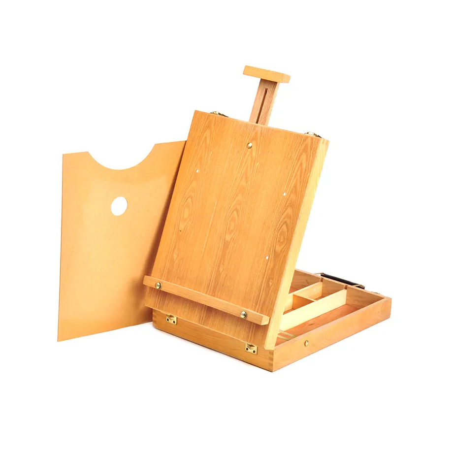 Tabletop Easel with Sketch Box and Wooden Palette