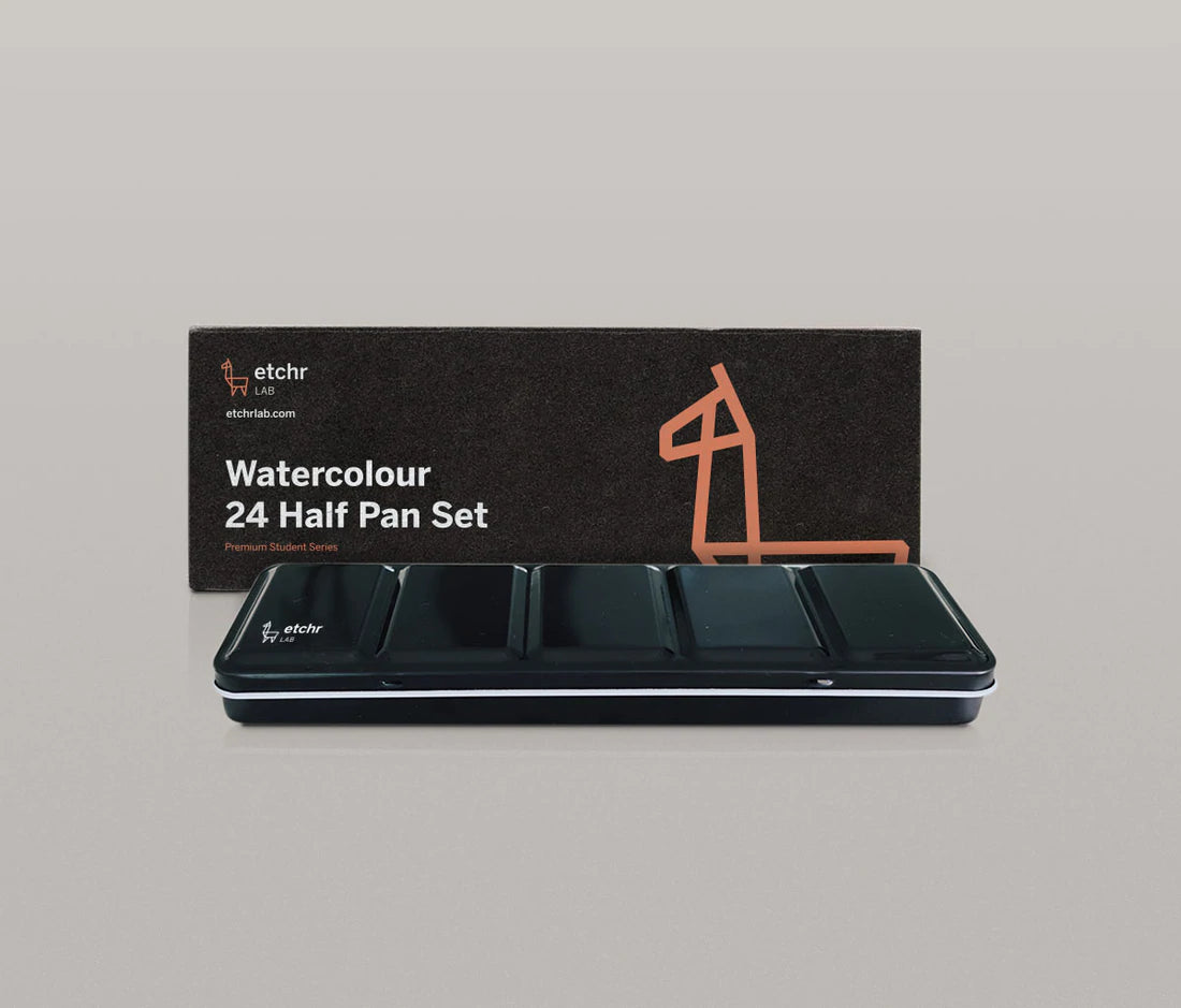 etchr Student Watercolour 24 Half Pan Set