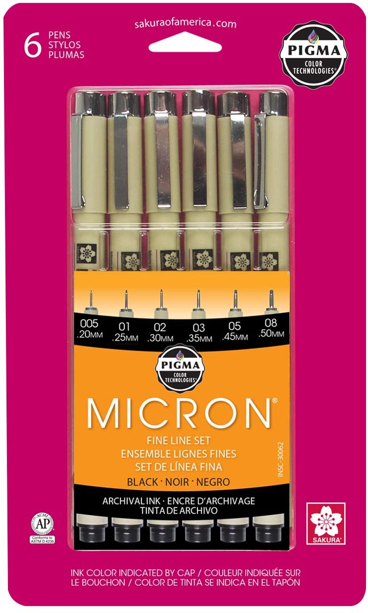 Pigma Micron Black Pen Set