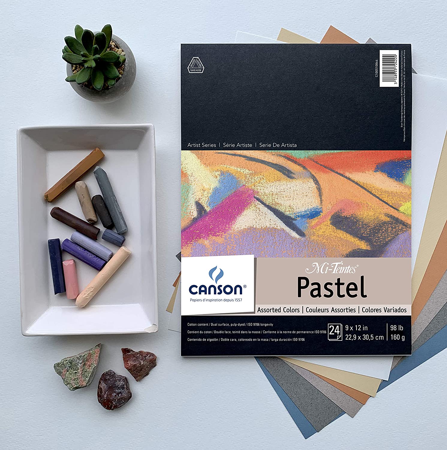 Canson mi-teintes touch pastelblok 24x32 cm. 335 grams - 12 vel - 4 Canson mi-teintes touch pastelblok 24x32 cm. 335 grams - 12 vel - 4