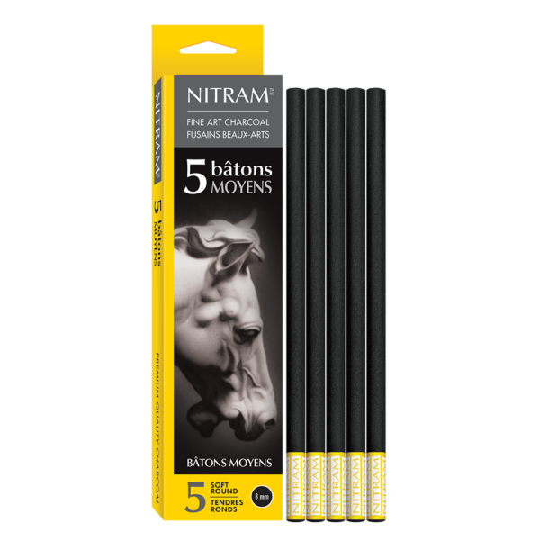 Nitram Soft Round Charcoal - Wyndham Art Supplies