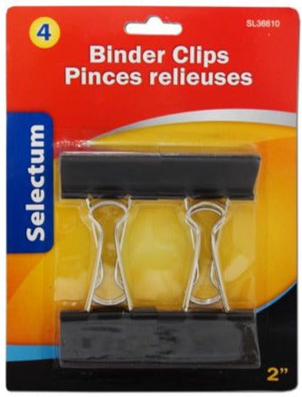 Binder Clips - Black 2" (4 pack)
