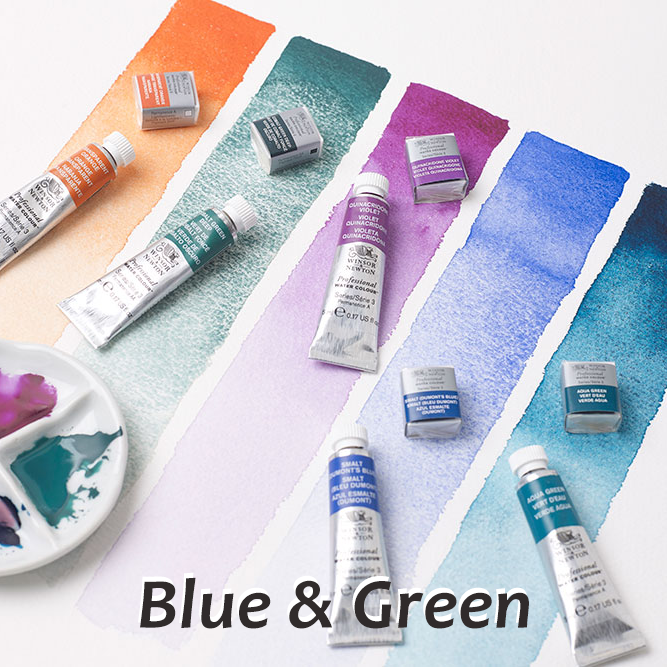 Winsor & Newton Professional Watercolours: Blue & Green - Wyndham Art Supplies