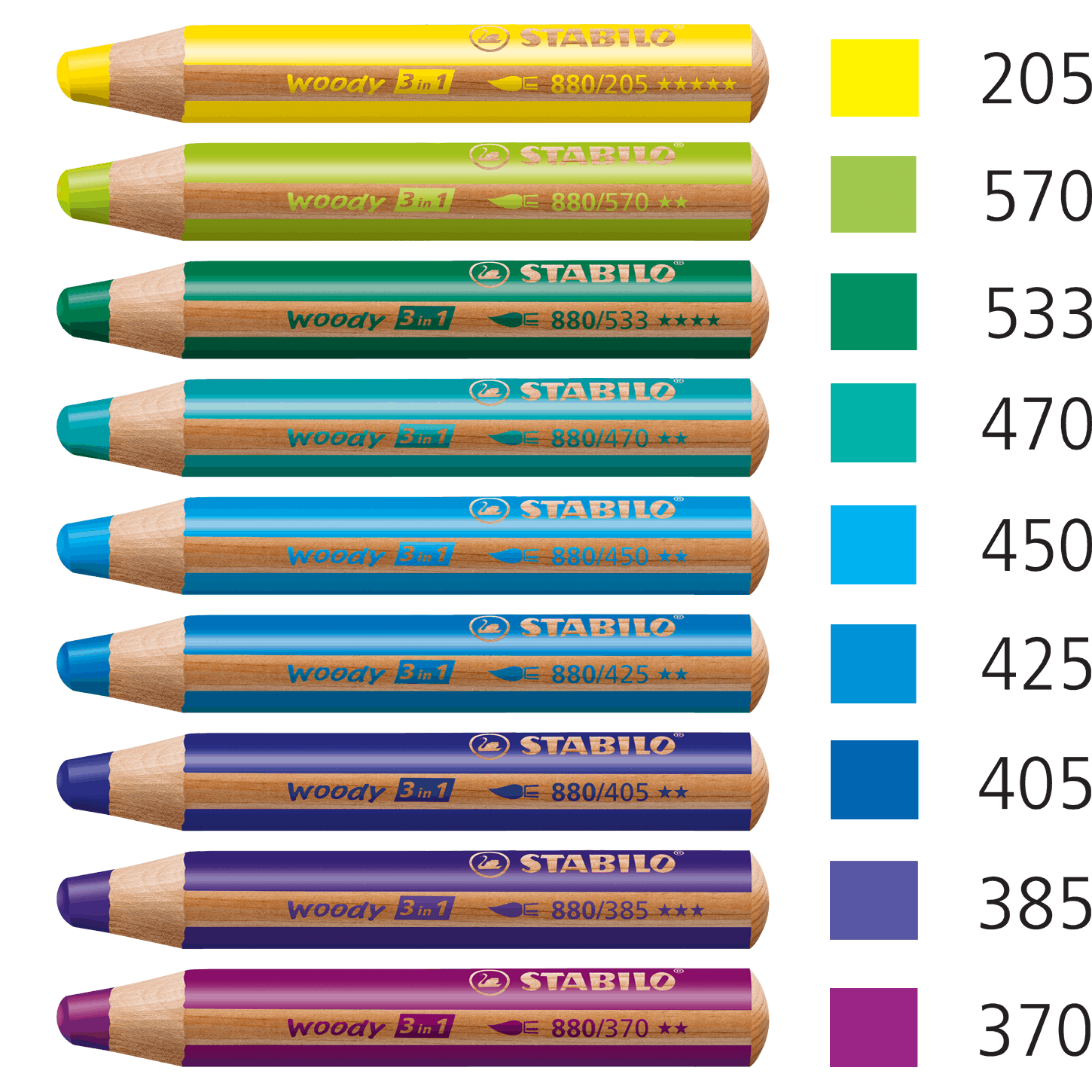 Stabilo Woody 3 in 1 Coloured Pencils