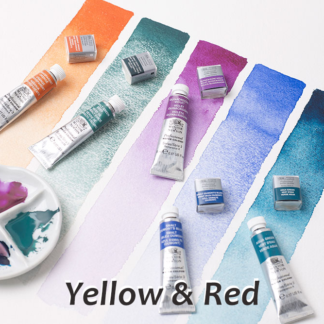 Winsor & Newton Professional Watercolours: Yellow & Red - Wyndham Art Supplies