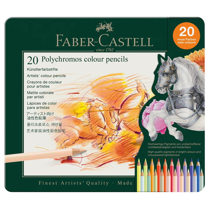 Faber Castell Polychromos Coloured Pencil Set - 20 New Colours