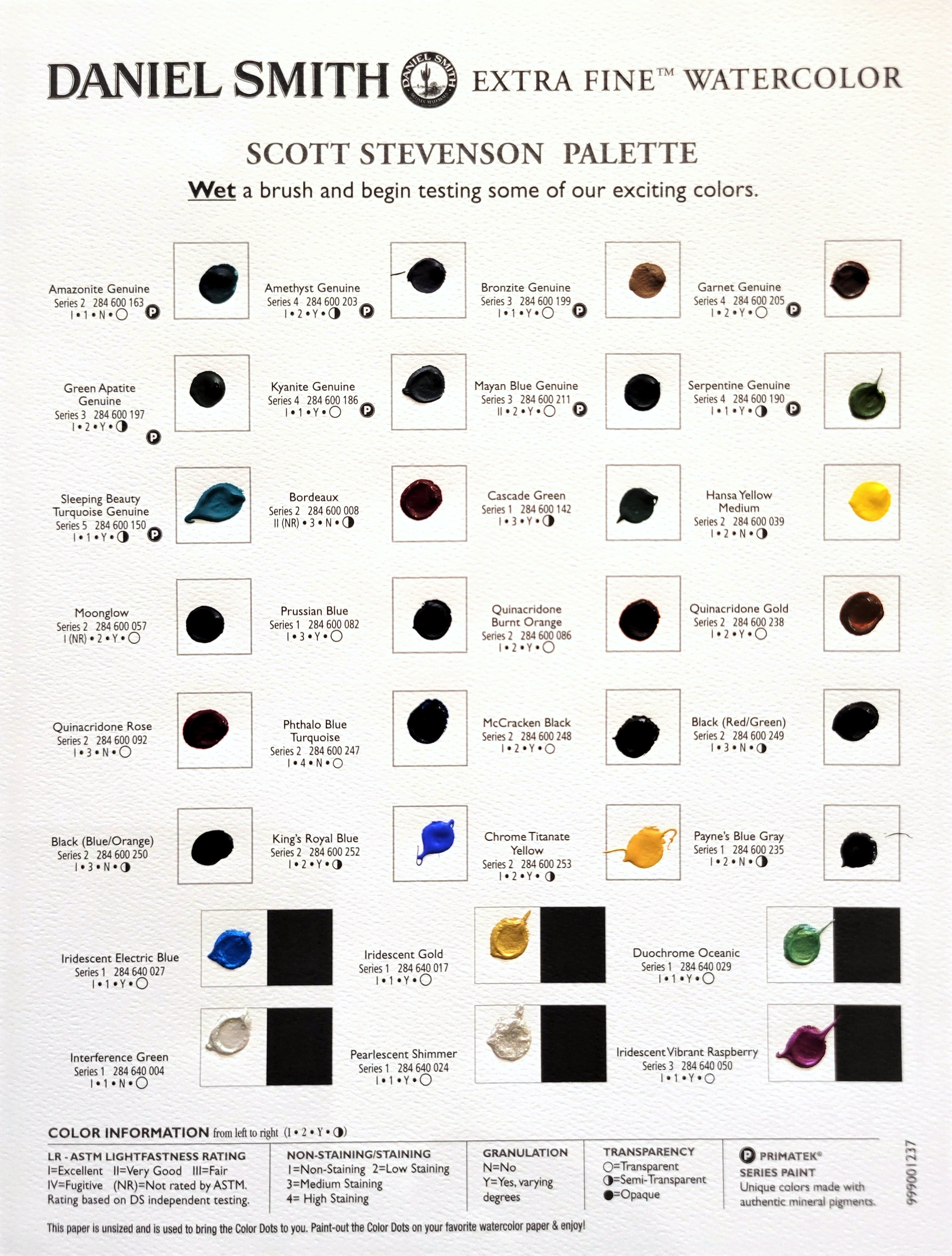 Daniel Smith Watercolour Dot Card