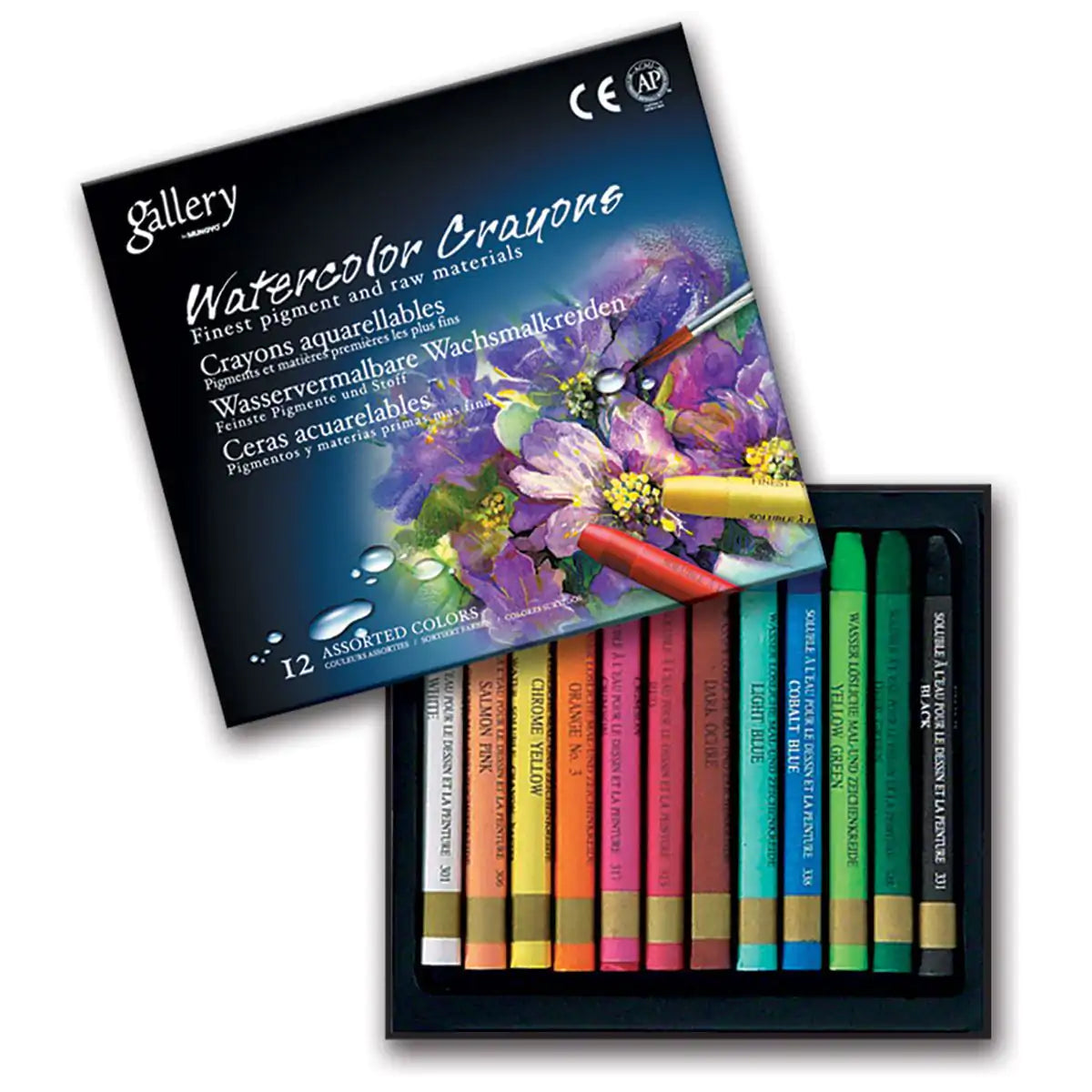 Mungyo Gallery Watercolour Crayons - 12 Set