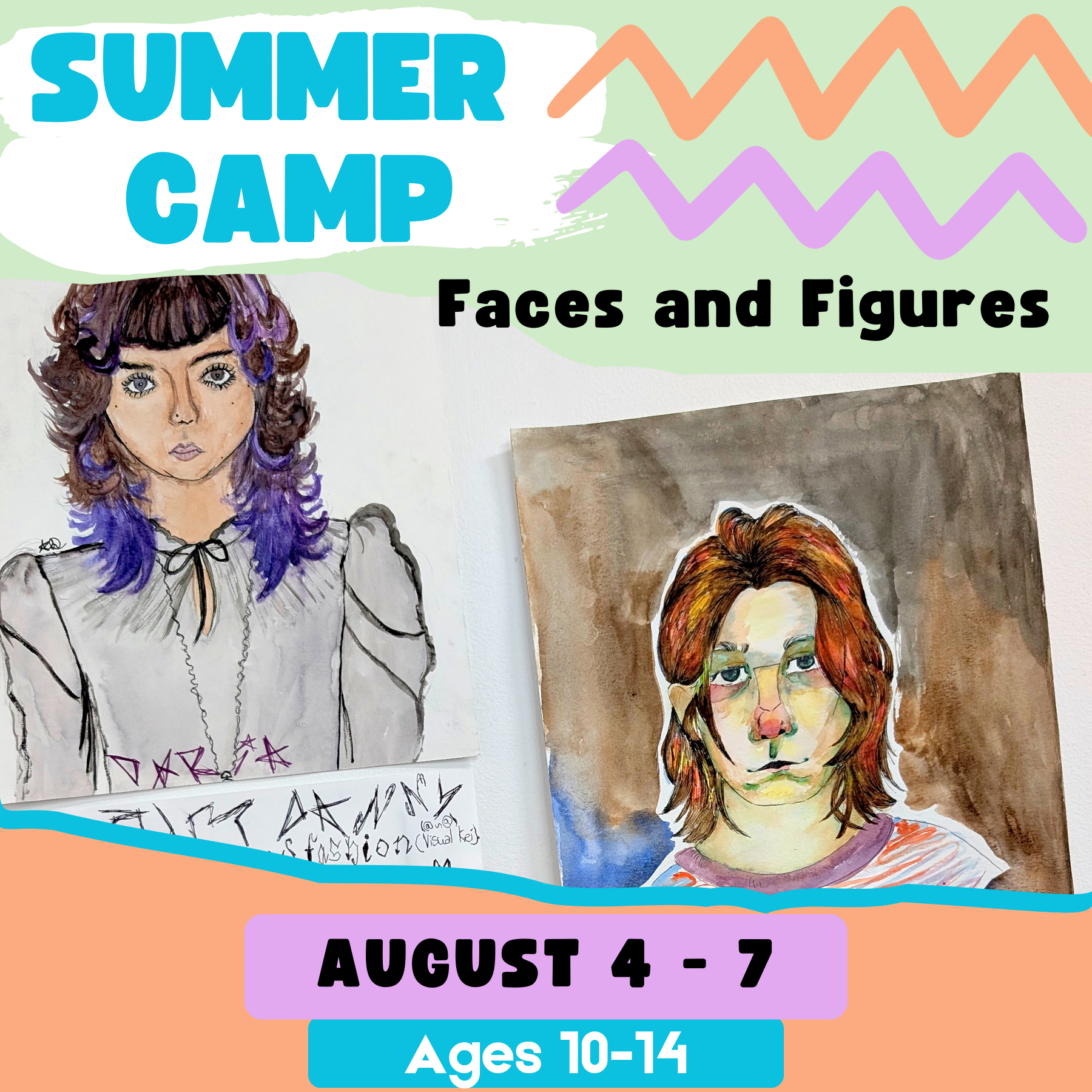Summer Art Camp: Faces and Figures *Short Week* (Ages 10-14)
