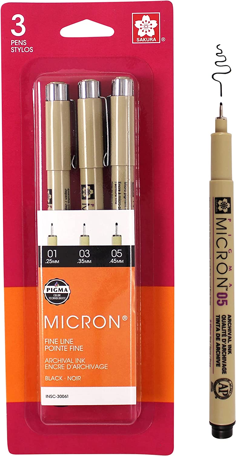 Pigma Micron Black Pen Set