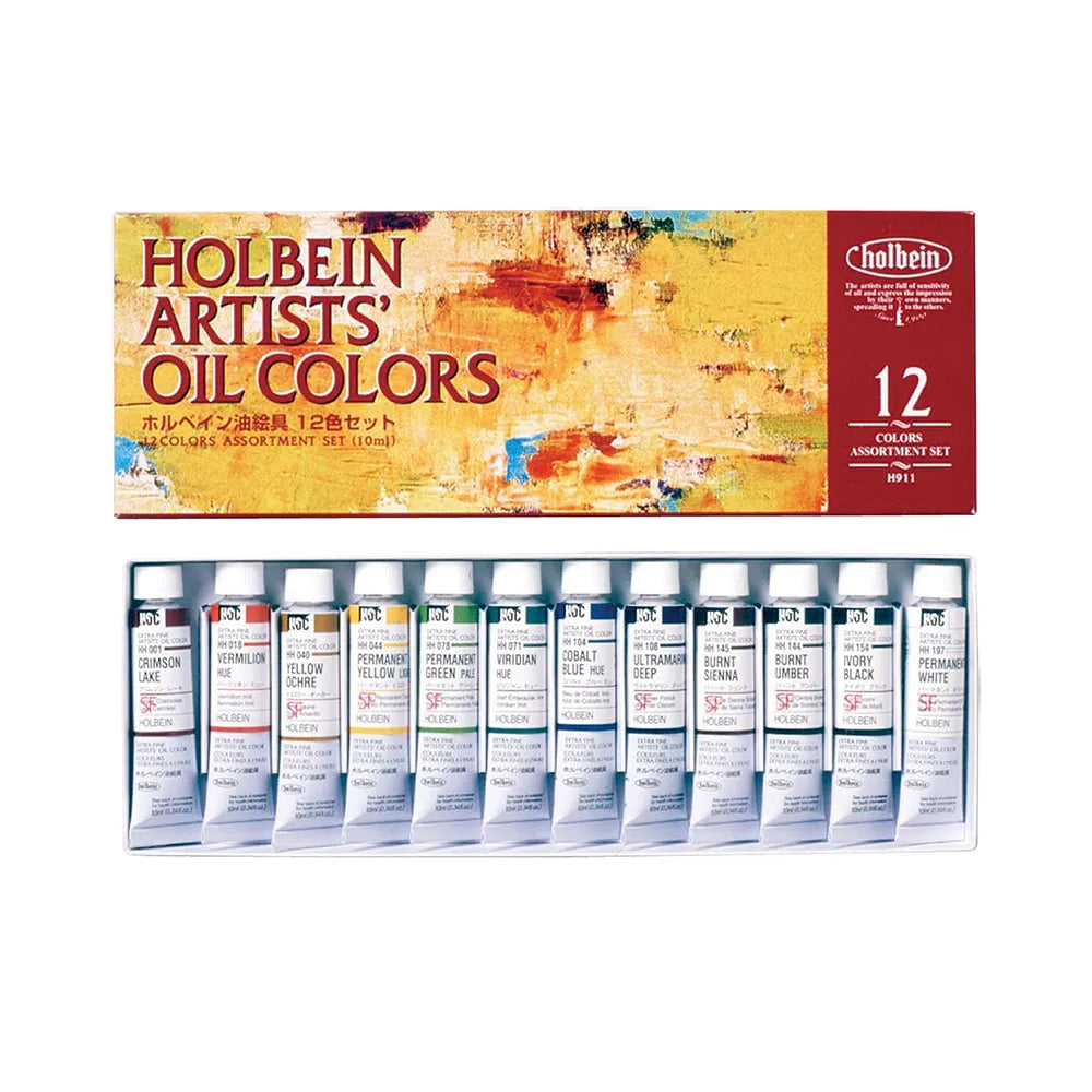 Holbein Oil Colour Set - 12 x 10mL