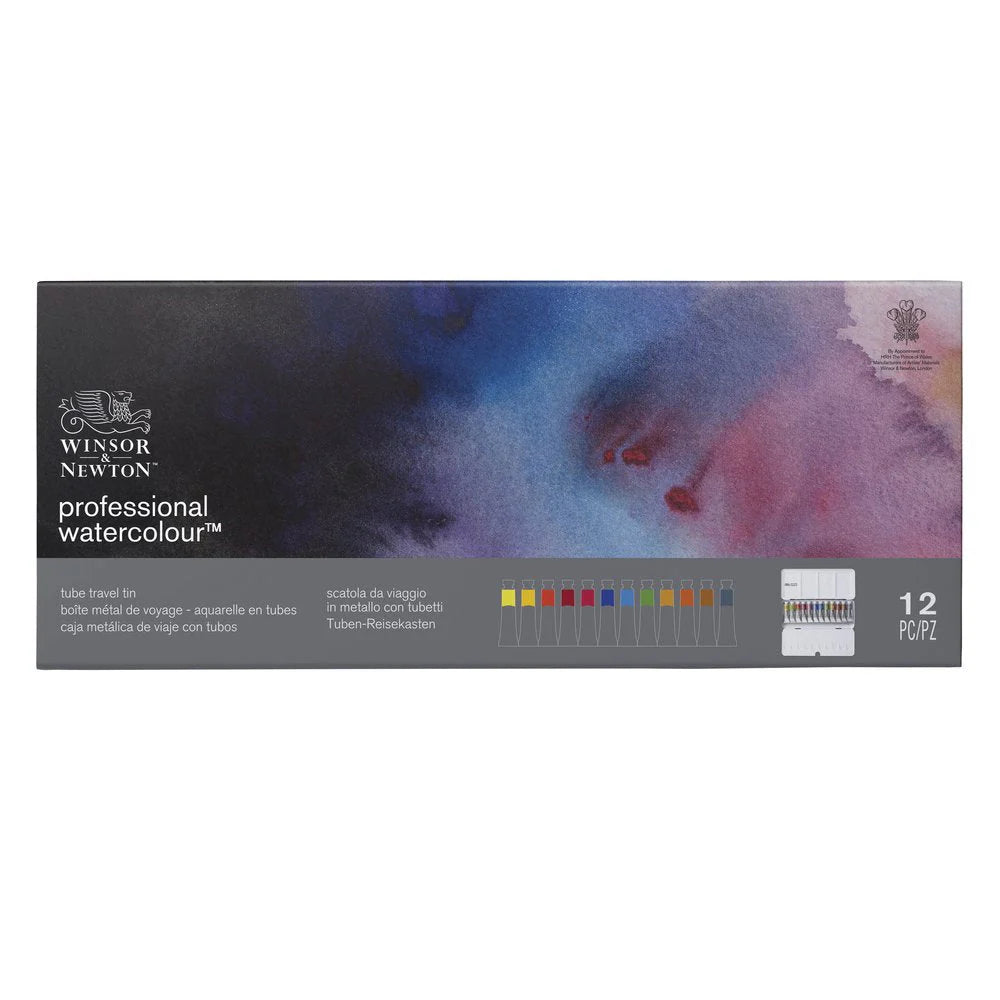 Winsor Newton Professional Watercolour Tube Travel Tin - 12 Tubes