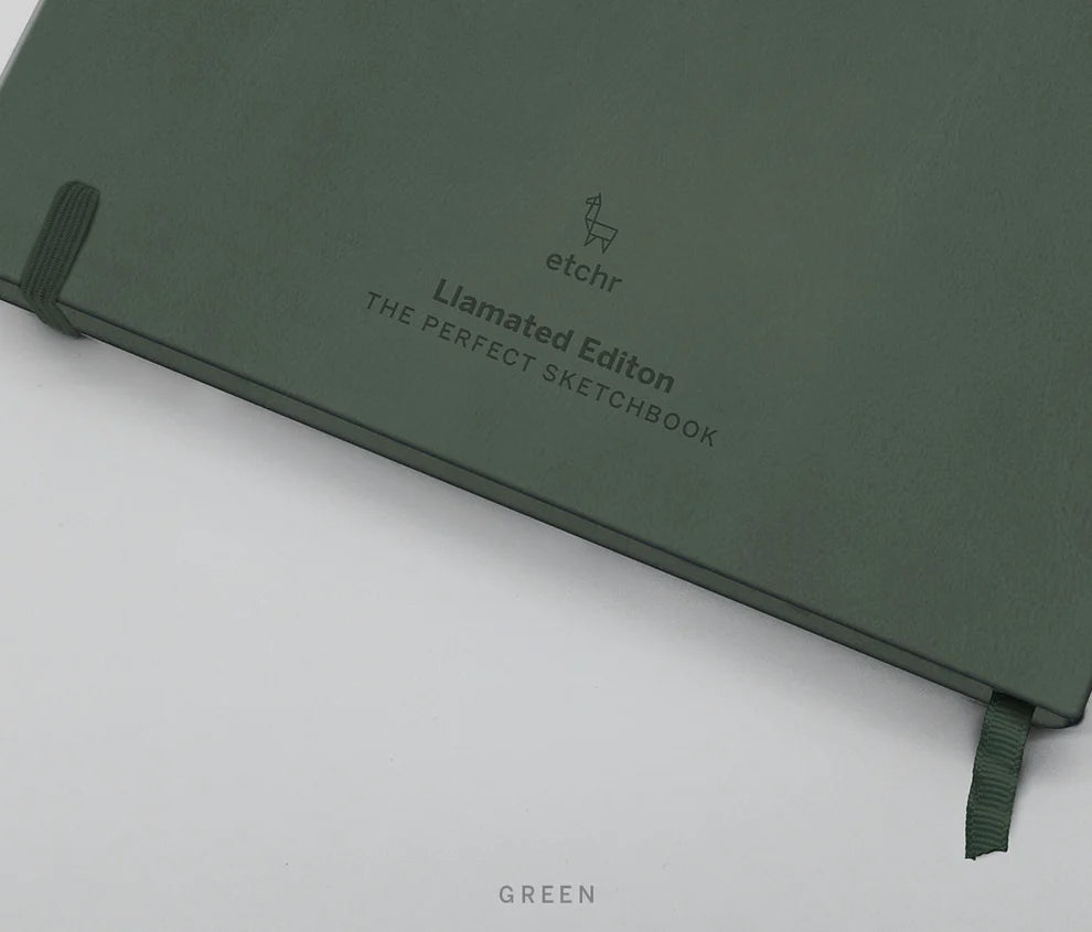 Etchr Perfect Sketchbook 'Llamated' Edition 7" Square - Green
