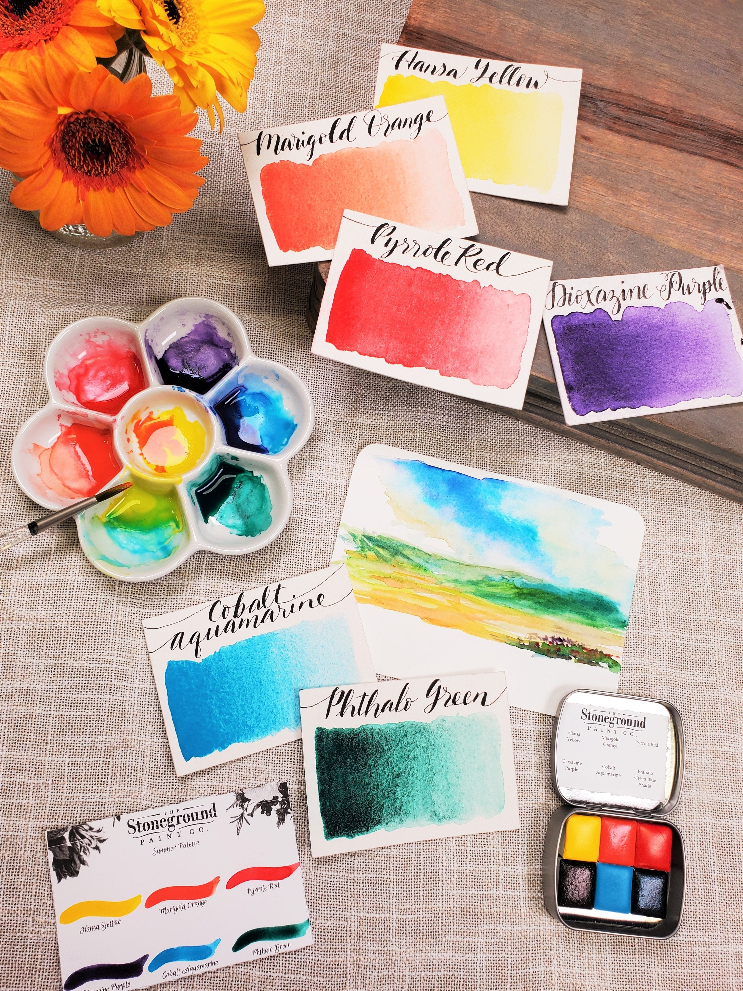 Stoneground Watercolour Paint - Summer Palette - 6 colours