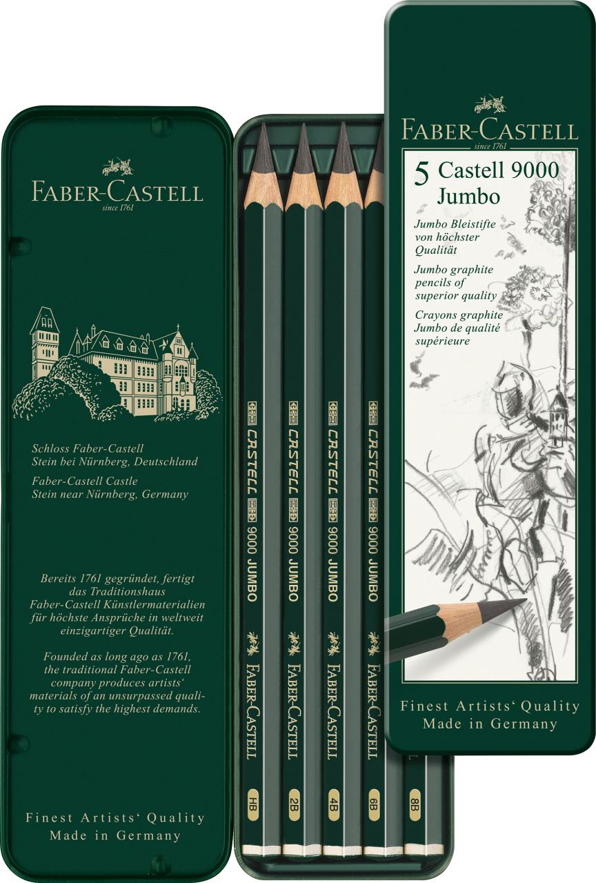 FABER-CASTELL 9000 jumbo 5 tin - Wyndham Art Supplies