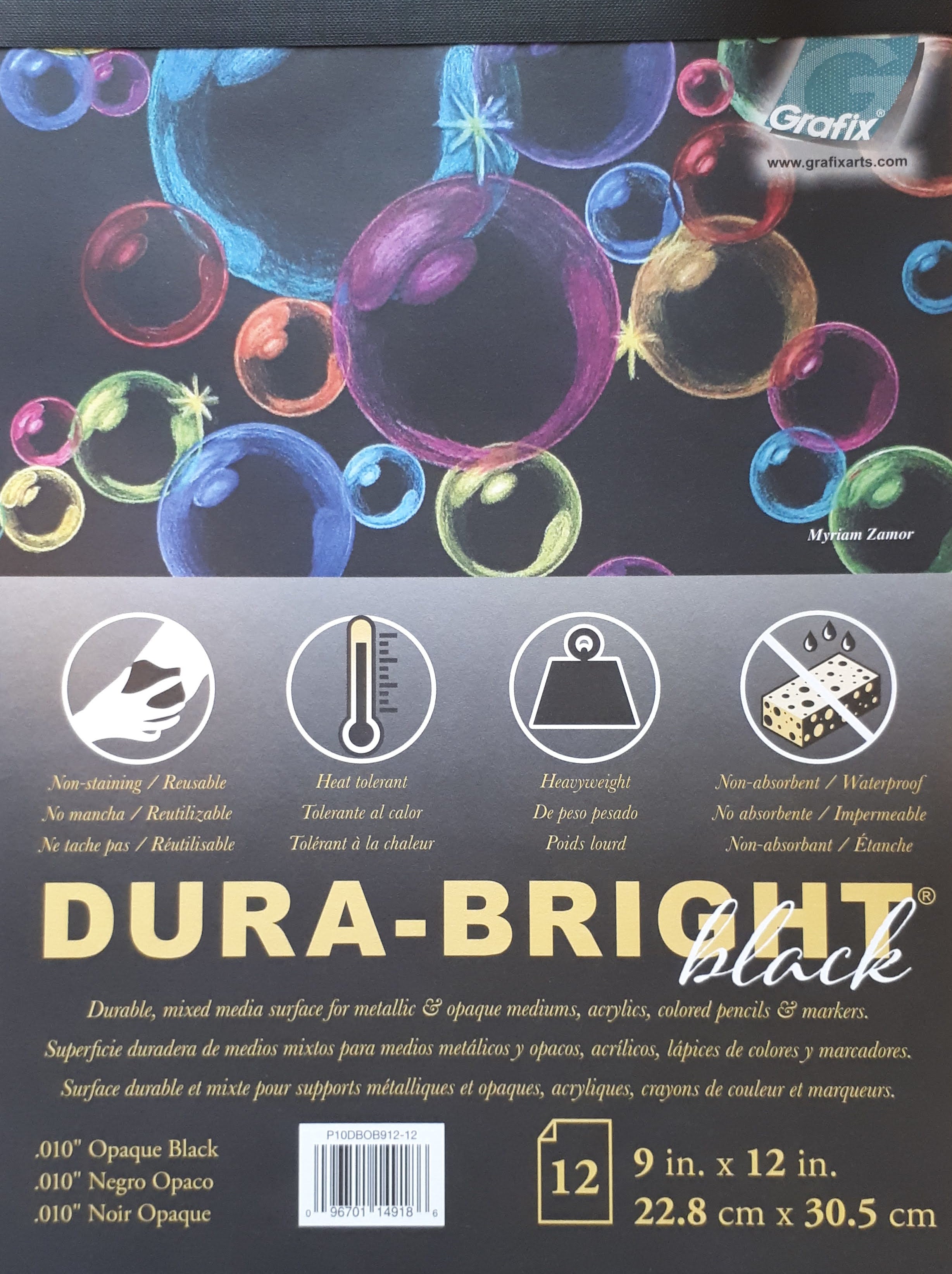 Grafix Dura-Bright Black 9x12 Pad