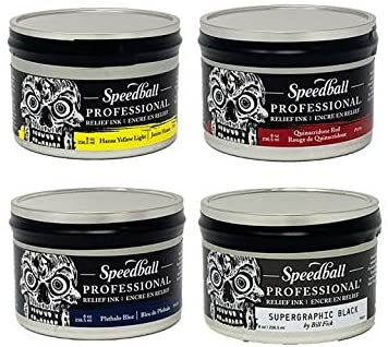 Speedball Pro Relief Ink 4 x 8oz Set