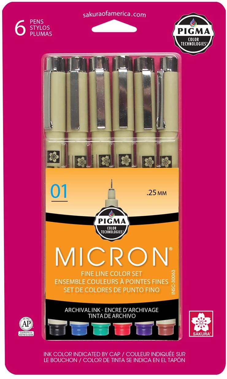Pigma Micron 6-Colours Set