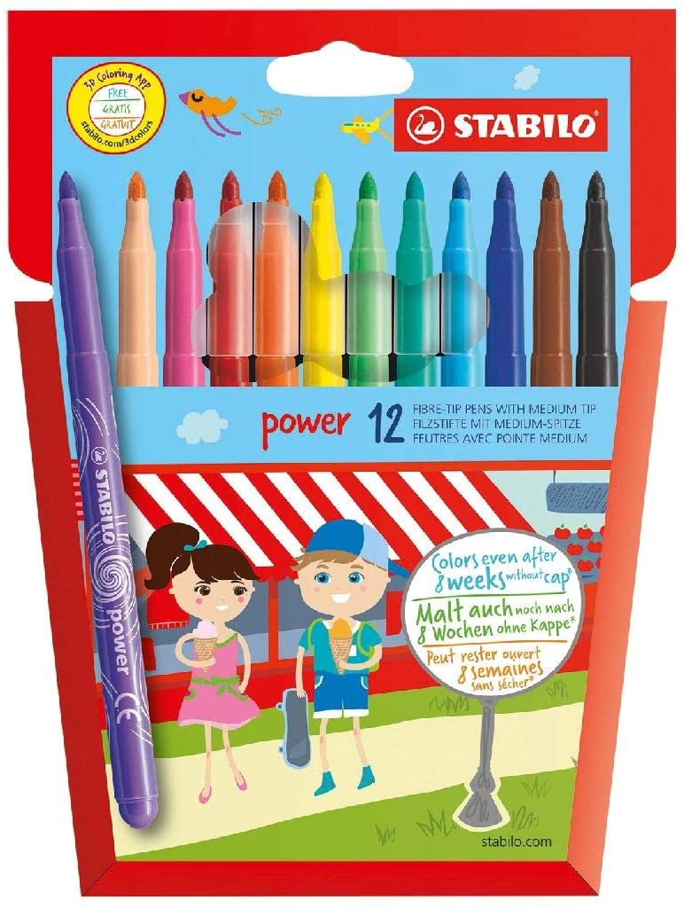 Stabilo Power Max Fibre Pen 12