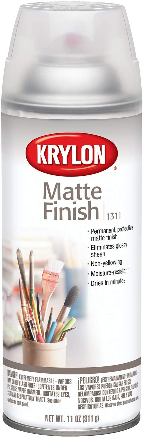 Low Odor Clear Matte Finish Spray Krylon Aerosol Spray, 11-ounce