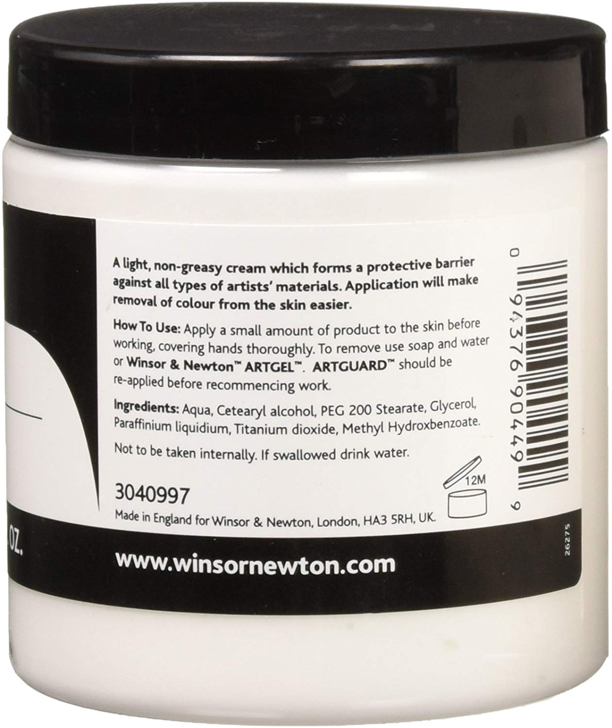 Winsor & Newton Artguard Barrier Cream, 250ml - Wyndham Art Supplies