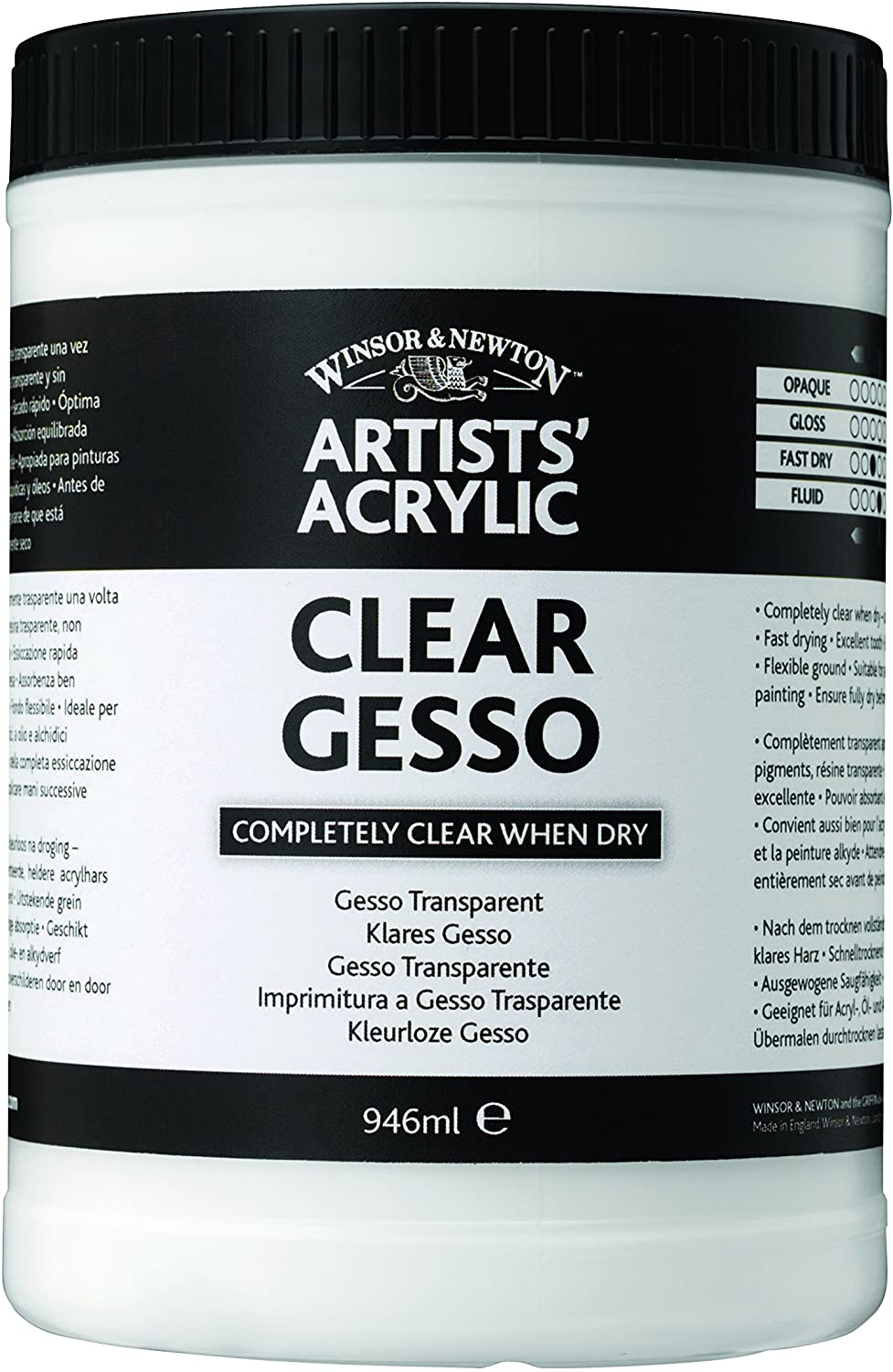 Gesso Winsor & Newton Acrylique PROFESSIONAL - 225 ml