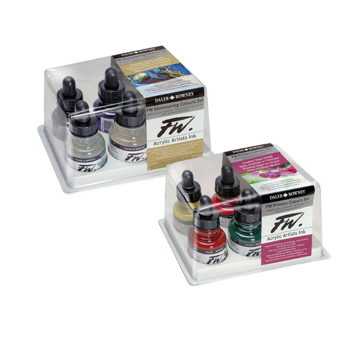 Daler-Rowney FW Acrylic Ink Bottle 6-Color Neon Set - Acrylic Set of