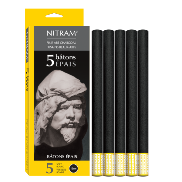 Nitram Soft Round Charcoal - Wyndham Art Supplies