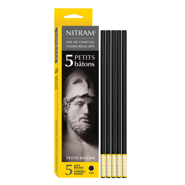 Nitram Soft Round Charcoal - Wyndham Art Supplies