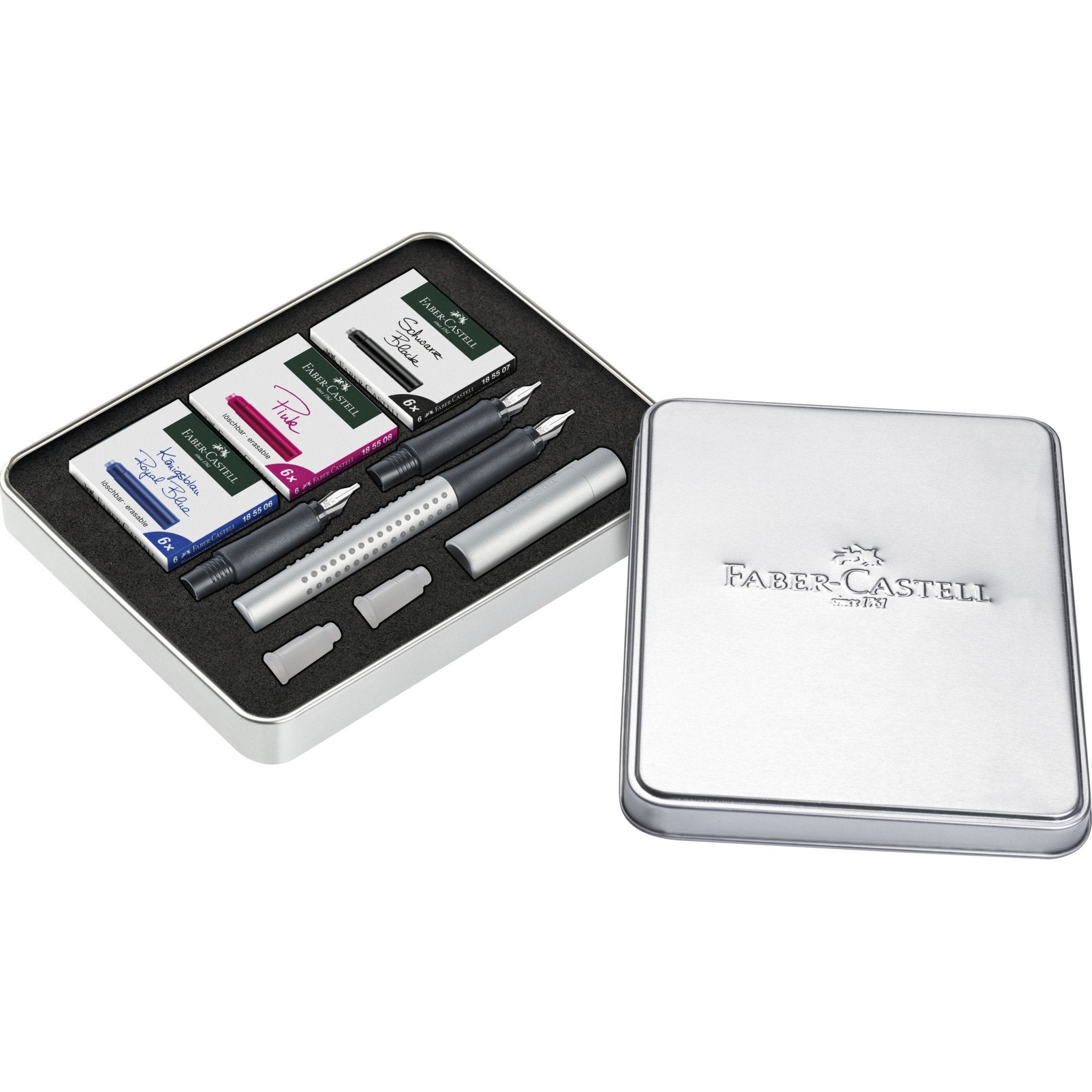 Faber Castell Grip 2011 Calligraphy Pen Gift Set - Silver