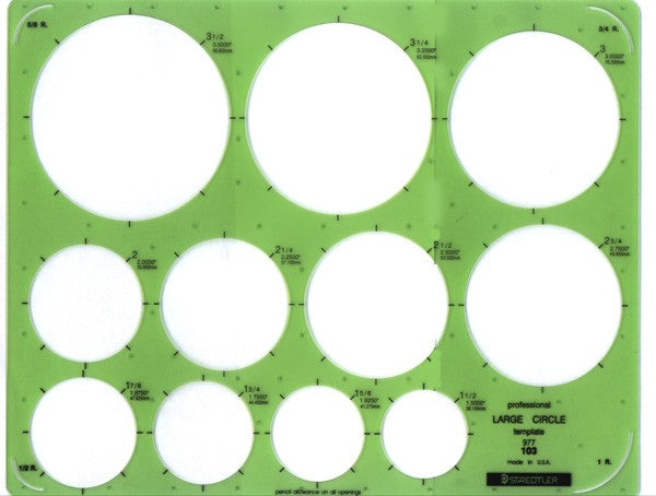 Staedtler Large Circle Template - Wyndham Art Supplies